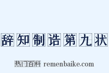 辞知制诰第九状是什么意思的图片